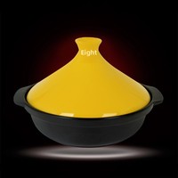 Tajine en terre cuite pour usage domestique, avec couvercle en forme de tour