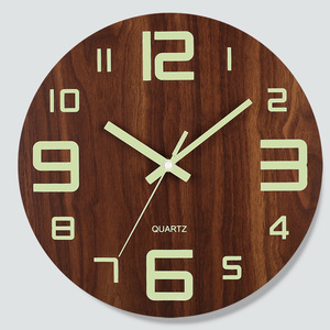 Orologio <span class=keywords><strong>da</strong></span> <span class=keywords><strong>Parete</strong></span> Moderno <span class=keywords><strong>in</strong></span> <span class=keywords><strong>Legno</strong></span> MDF <span class=keywords><strong>da</strong></span> 12 Pollici con Luminosità Notturna Fluorescente, Movimento Silenzioso e Design Rotondo - Offerta Speciale - Product Image 6