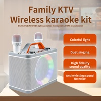 Mesin Karaoke Mini Profesional 20W Dengan 2 Mikrofon Nirkabel Speaker Bt 5.4 untuk Anak-Anak Pesta Rumah Harga Pabrik OEM ODM