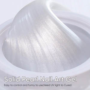 Hanyi Professional 15ml natürliches veganes 3D nicht klebriges Nagel verlängerung <span class=keywords><strong>UV</strong></span>-<span class=keywords><strong>Gel</strong></span> Benutzer definiertes Logo für Nail Art White 3D-Formgel Weiß - Product Image 2