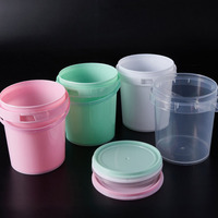Ember/Bak Plastik Bulat Putih Transparan 500ml 1L 2L 3L 4L 5L dengan Tutup, Kualitas Makanan, Pasokan Pabrik