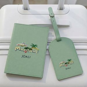 Funda de Pasaporte de Cuero Genuino de Lujo de Alta Calidad con Etiqueta de Equipaje para Regalo - Product Image 5
