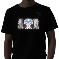 T-shirts LED tendance pour hommes, t-shirt musical, t-shirt LED personnalisé de haute qualité