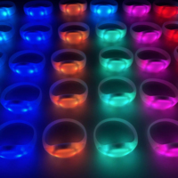 Bracelet en silicone lumineux LED avec fonction DMX, télécommande, impression de logo personnalisée, pour concert, fête, mariage