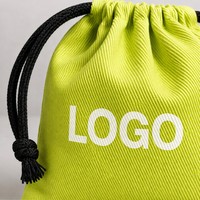 Tas Serut Katun dengan Logo Cetak Sablon Kustom yang Dapat Didaur Ulang untuk Kemasan Perhiasan, Kosmetik, Teh, dan Hadiah