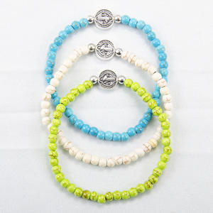 Pulsera de Cuentas Turquesas de San Benito, Delicada Cruz Católica, Rosario de Oración y Bendición, Regalo para Mujeres y Hombres - Product Image 1
