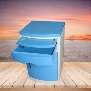 Jiaxin Hospital Bedside <b>Table</b> Plastic Drawer Type With Stainless Steel Top Ward Use - Product Image 1