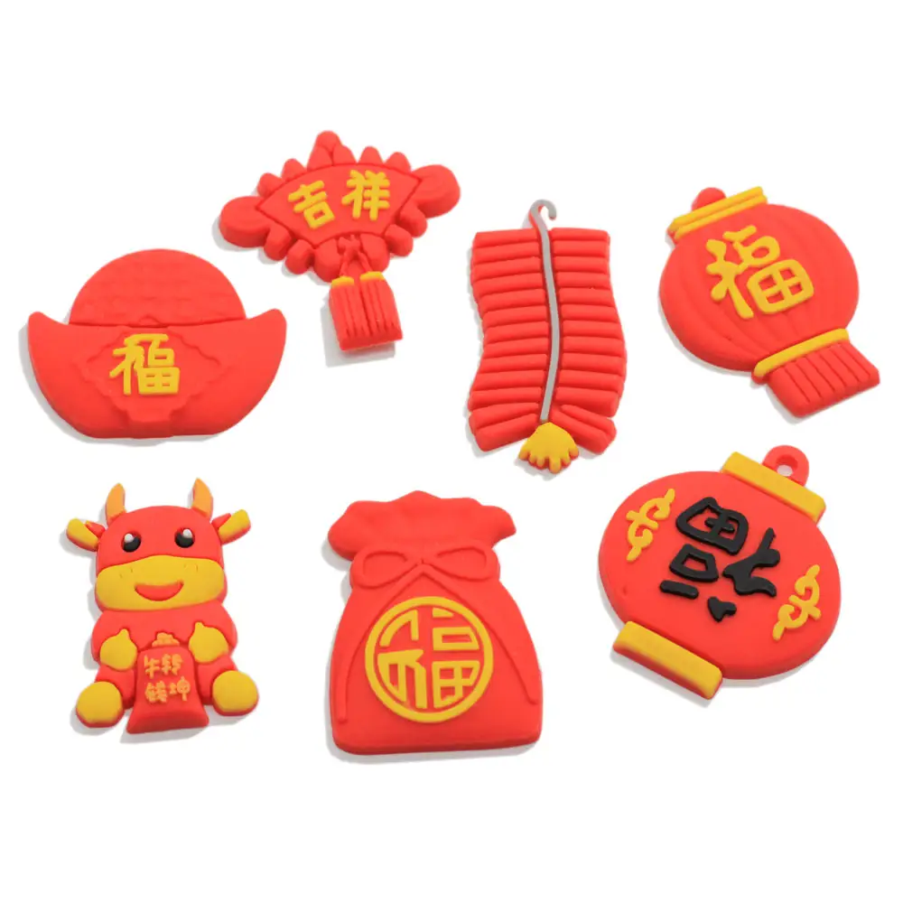 Новогодний красный кабошон с плоской задней поверхностью, кавайный симпатичный кои, сумка на удачу для Firecracker, аксессуары для украшения «сделай сам»