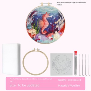 Kit de Matériaux pour Broderie sur Cercle en Feutre Changxu Craft, Simulation d'Animaux Marins (Hippocampe, Tortue, Méduse, Baleine) avec Tutoriel Détaillé - Product Image 6