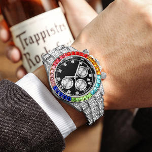 Montre de luxe pour homme, style hip-hop, à quartz, avec diamants et strass, design brillant, très tendance - Product Image 6