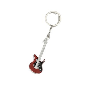 Guitar Keychains Metal Zinc Alloy Painted Pendants Creative Musical Instrument Charms For Gift Bags Summer 2024 - Product Image 5