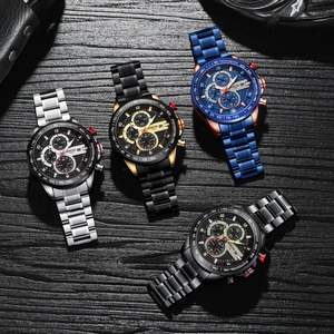Montres pour hommes NIBOSI 2606, nouvelle collection, marque haut de gamme, chronographe à quartz, acier inoxydable, étanche, calendrier, montre de sport - Product Image 5