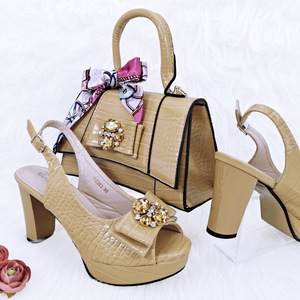 Conjunto de Zapatos y Bolso de Fiesta con Estampado Animal, Metálicos, Impermeables, de Tacón Alto, Estilo Personalizado, Tacón Súper Alto con Punta Abierta - Product Image 5