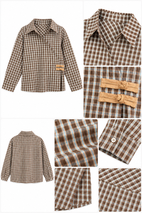 เสื้อพันรอบลายตารางหมากรุกเก๋ๆของผู้หญิงพร้อมกระดุมแมนดารินสำหรับใส่ในออฟฟิศ - Product Image 5