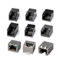 Connecteur Gigabit RJ45 Jack modulaire Jack PCB Vertical Réseau Ethernet Connecteur RJ45 8p8c Entrée supérieure Jack RJ45 Femelle