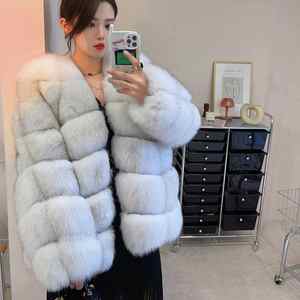 Abrigos de piel de zorro de lujo para <span class=keywords><strong>mujer</strong></span>, venta al por mayor de fábrica, chaqueta de piel de zorro Natural, <span class=keywords><strong>abrigo</strong></span> de piel de zorro Real para <span class=keywords><strong>mujer</strong></span> de invierno - Product Image 1