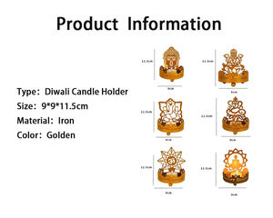 Nicro เชิงเทียนสไตล์ดิวาลีสำหรับตกแต่งรูปช้างสวยงาม - Product Image 3