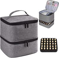 Échantillon Gratuit : Trousse de Voyage Double Couche pour Outils de Manucure et Cosmétiques, Organisateur Portable avec Séparateurs Amovibles pour Vernis à Ongles