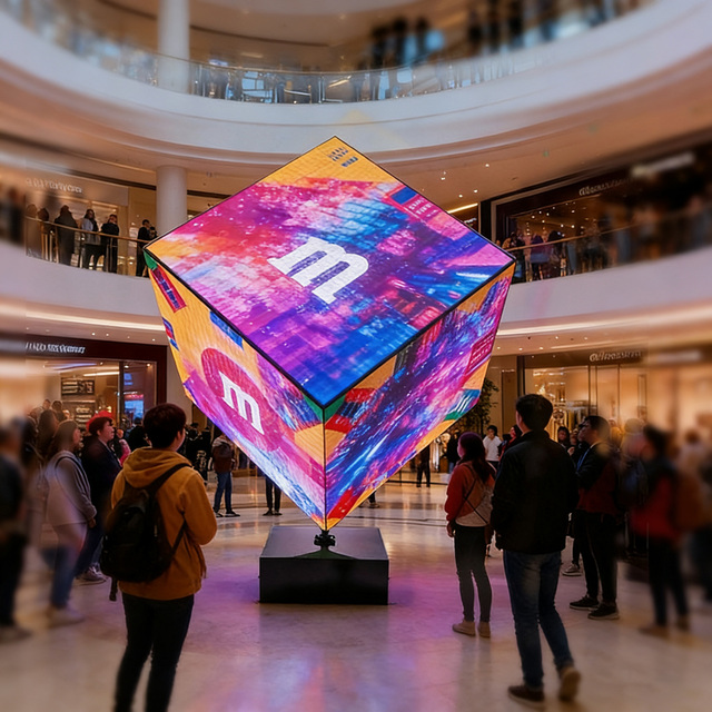 P3.91 Cubic LED Display 5-Sided Smart Control Indoor/Outdoor Commercial Advertising Magic Box Cube LED Screen IP65 Waterproof