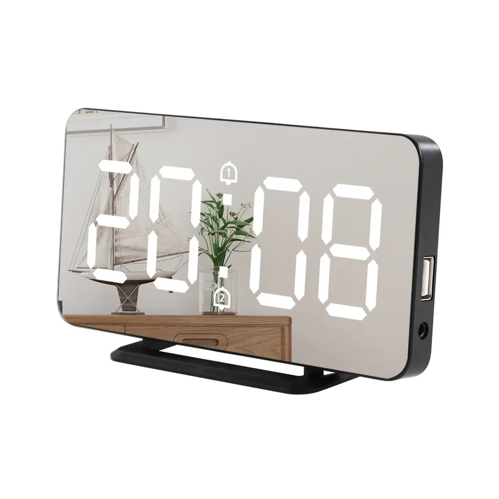 Amazon Top Selling 2022 Projection Alarm Clocks LED Digital Mirror Clocks Automatic Light-sensitive Desk & Table Clocks
