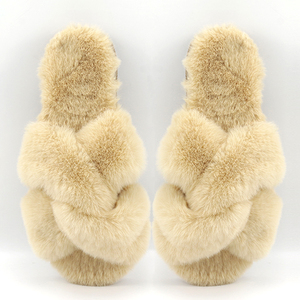 Fascia Della Traversa di modo Morbido Peluche Imitato Pelliccia di Coniglio <span class=keywords><strong>Casa</strong></span> di Gomma Piuma di Memoria Leggero Indoor Outdoor Soffici Pantofole per Le Donne - Product Image 2