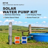 Pompe solaire CC sans balais 2200W 6 m³/h 65 m de hauteur de refoulement, corps de pompe en acier inoxydable pour l'approvisionnement en eau des étangs et des fermes piscicoles, garantie disponible