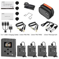 Comica BoomX-U QUA 4 UHF Microphone sans fil UHF quatre canaux micro-cravate pour téléphone PC DSLR caméra enregistreur