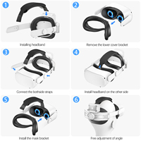 Sangle de Tête de Recharge pour Meta Quest 2 en Matériaux ABS et Éponge, Équipée d'une Batterie de 5200 mAh, Accessoire de Jeu VR