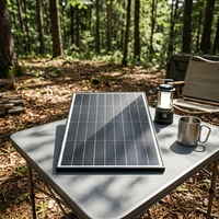Panneau solaire rigide monocristallin noir 100W 12V 873x525x25mm pour caravane et abri – Vente en gros