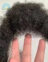 Natürliche künstliche Schnurrbart volle Spitze Basis Afro verworrene Locken gefälschten Bart menschliches Haar