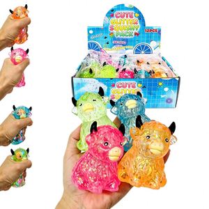 Jouet Squishy Vache des Highlands Scintillante en Forme de Vache Mignonne, Pack de Vaches des Highlands Souples et Extensibles, Jouet Sensoriel Anti-stress en Gelée - Product Image 2