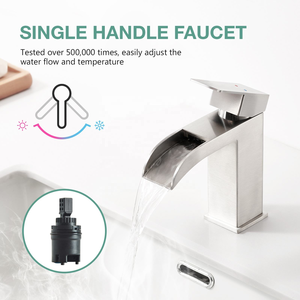ก๊อกน้ำตกเดี่ยวสแตนเลส 304 หรูหราทันสมัยสำหรับอ่างล้างหน้า - Product Image 3