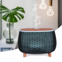 Diffuseur d'arômes de bureau transfrontalier à sept couleurs, effet bois, distributeur automatique de parfum domestique 0,5 L, éclairage LED ultrasonique