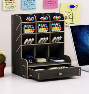 Creative Rectangle PVC Injection-Molded <b>Pen</b> Holder Organizer Drawer-Type Portable Multifunction Personalized Desktop Stationery - Product Image 4