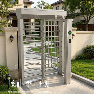 Tourniquet pleine <span class=keywords><strong>hauteur</strong></span> en acier inoxydable 304, haute sécurité, avec garantie de 2 ans, protection IP55, anti-collision, accès par code QR et RFID - Product Image 1