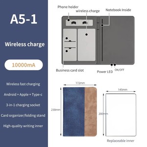 מחברת חשמל ניידת עיצוב רזה עם מטען מהיר אלחוטי 15w עבור יומן משרד ומתכנן להשתמש מתנה מושלמת - Product Image 2