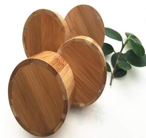 Hộp Đựng Muối Tròn Bằng Gỗ Tre Bán Sỉ Có Nắp Đậy - Product Image 5