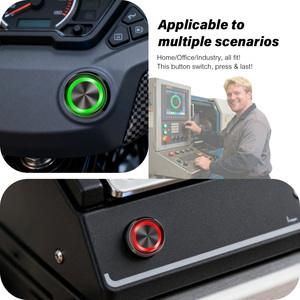 Interruptor de Botão Momentâneo de Aço Inoxidável/Alumínio Preto com Cabeça em Domo IP65, Selecionador de 2 Posições Liga/Desliga - Product Image 3