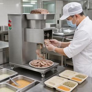 Machine à découper la viande à faible consommation d'énergie, trancheuse à viande à faible puissance avec moteur <span class=keywords><strong>de</strong></span> 0,75 kW pour boucherie à petit budget - Product Image 4