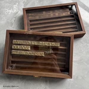 Font fatto su misura lettere in ottone numeri di stampa a caldo con lamina d'oro alfabeto T slot lettere personalizzato in ottone timbro per regali di festa - Product Image 3