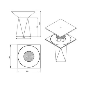 Foyer d'extérieur en acier Cor-Ten et barbecue avec base géométrique pour le jardin - Product Image 2