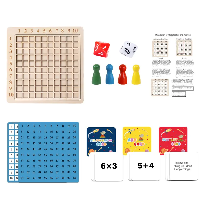 나무 교육 도구 덧셈과 뺄셈 수학 테이블 보드 게임 학습 몬테소리 장난감