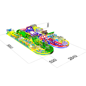Lona de PVC para equipos de juegos infantiles, atracciones de parques temáticos para exteriores e interiores, pista de obstáculos inflable, inflable de entretenimiento - Product Image 2