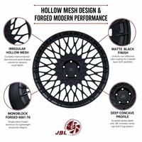 Nuevas Llantas de Aleación de Aluminio Forjado de Una Pieza de 16-24 Pulgadas, Color Negro Mate, Diseño Irregular de Malla Hueca Profunda y Cóncava para SUV Deportivos