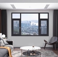 Puertas y Ventanas Abatibles de Aleación de Aluminio con Malla Antimosquitos Integrada y Aislamiento Acústico para Balcones de Villas; de Piso a Techo