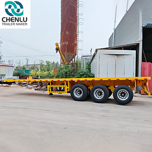 Nhà máy mới được sử dụng vận chuyển 20ft 40 ft 2 3 4 trục phẳng giường <span class=keywords><strong>Trailer</strong></span> phẳng <span class=keywords><strong>container</strong></span> bán xe tải rơ moóc - Product Image 1
