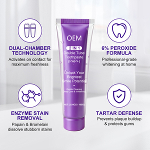 Dentifrice blanchissant personnalisé avec logo, fluorure, haleine fraîche, format voyage 100g - Product Image 4