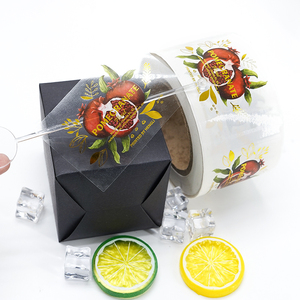 Impression personnalisée adhésive imperméable <span class=keywords><strong>feuille</strong></span> d'or estampage à chaud Pvc vinyle Transparent Logo autocollant rouleau étiquettes d'emballage - Product Image 1