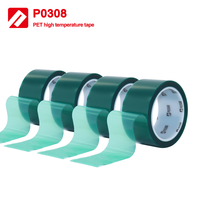 Usine de ruban PET OEM ruban adhésif en silicone résistant à la chaleur pour animaux de compagnie ruban de film polyester vert pour le masquage à haute température