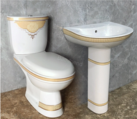WC Parma deux pièces à prix bas, importé d'Afrique, vente en gros d'usine, siphon 250 mm, ensemble de lavabo et de toilettes